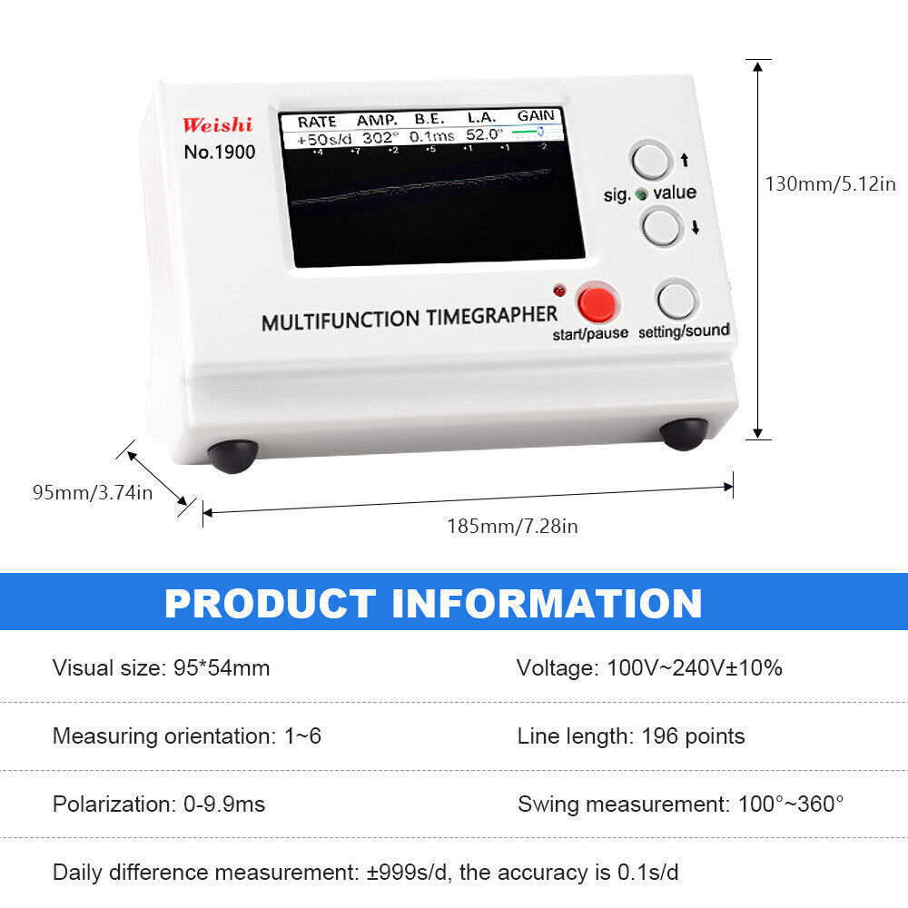 Multi-Function No.1900 Watch Timegrapher Tester Mechanical Calibration Tool