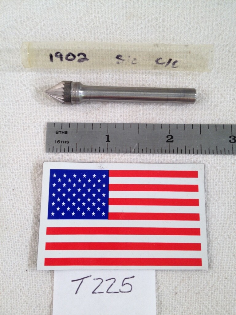 1 NEW FALCON / SGS 1/4" SHANK CARBIDE BURR SJ-3 SINGLE CUT 60° ANGLE. USA (T225)