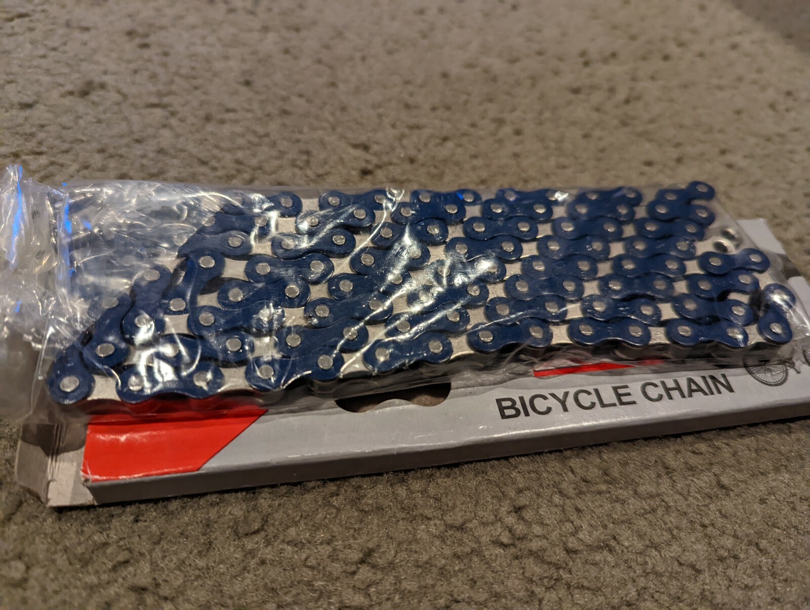 SINGLE SPEED BICYCLE CHAIN BLUE &CHROME 1/2"X1/8"X 112,CRUISER,BMX(most colors)