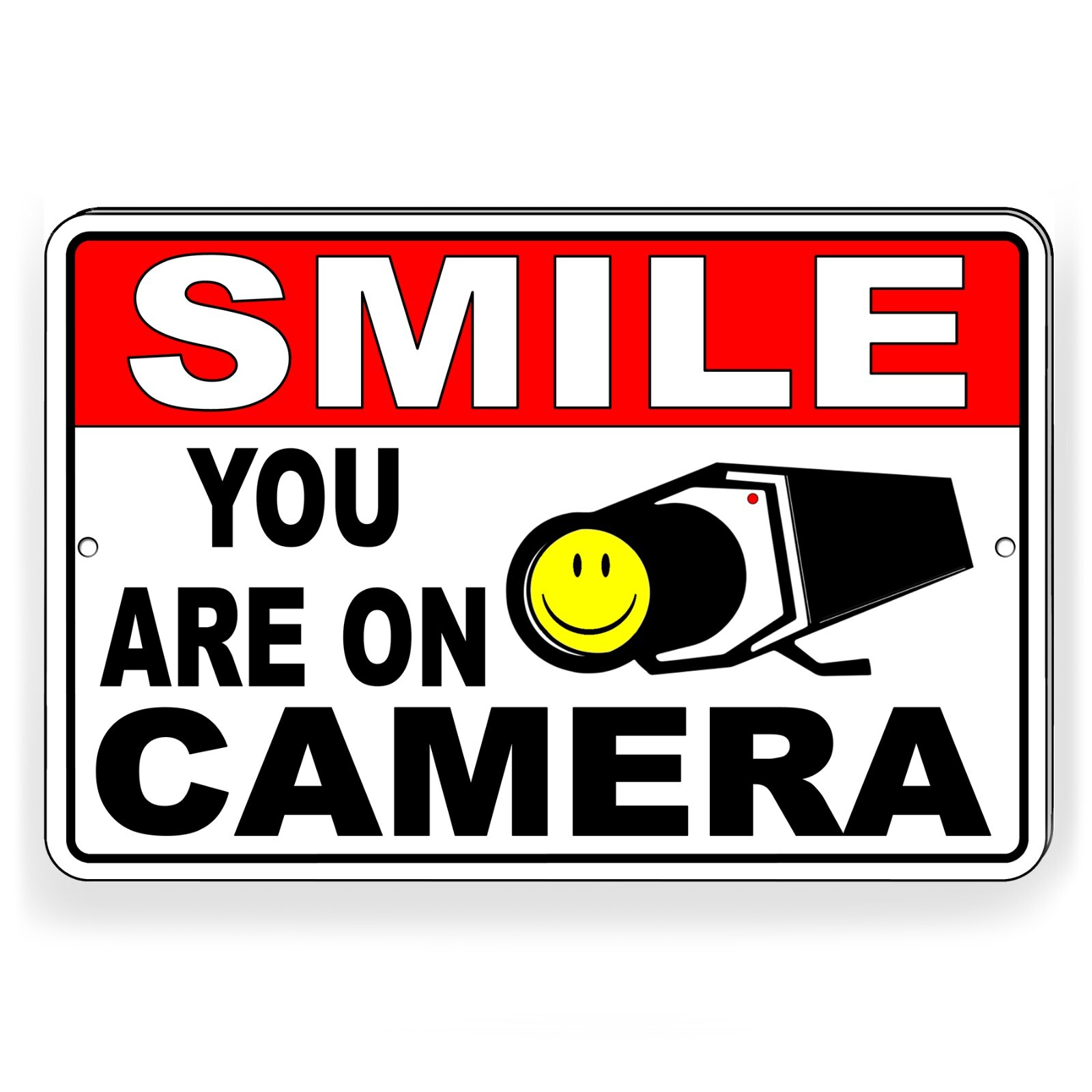 Smile You Are On Camera Surveillance Security 8" x 12" Aluminum Sign Alarm CCTV