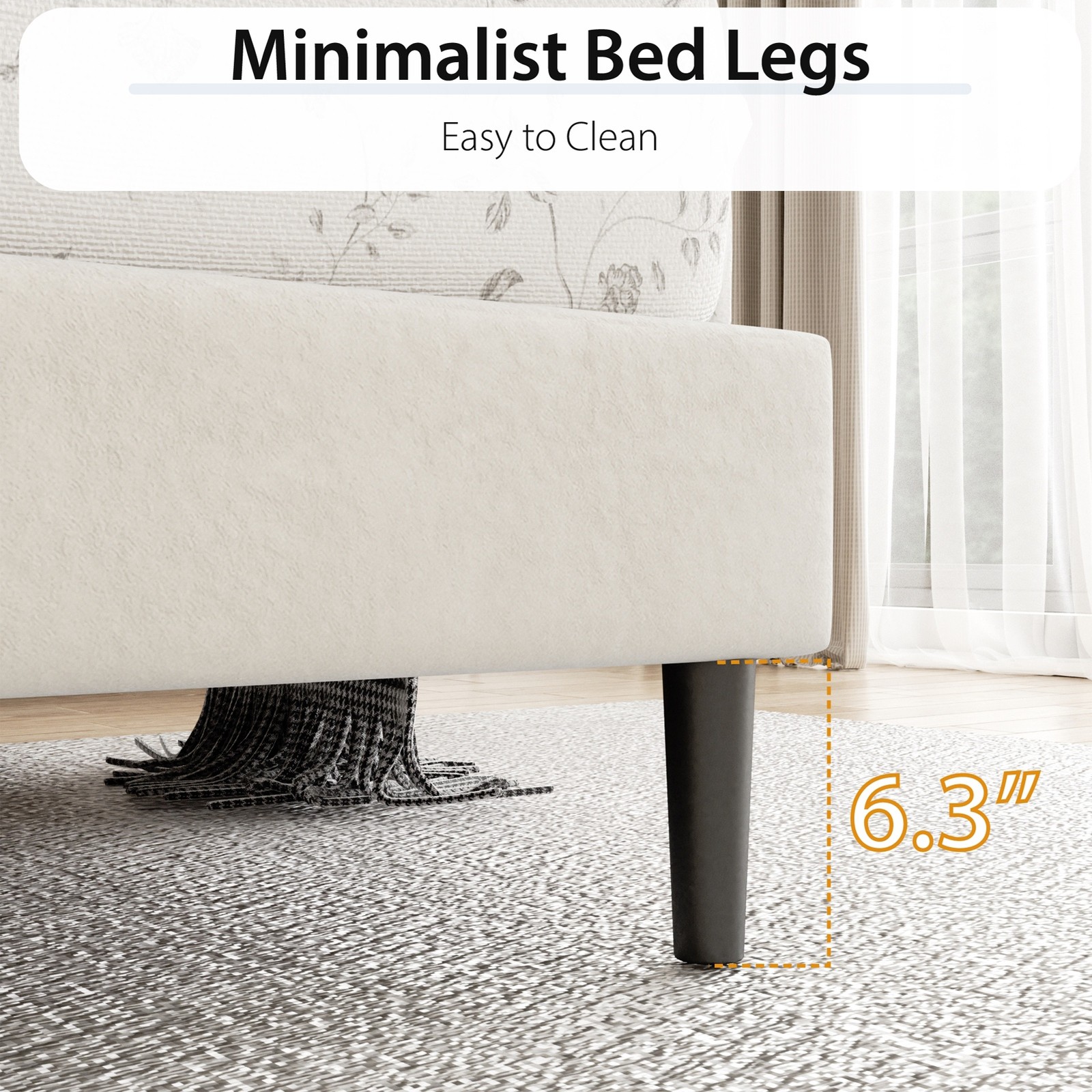 Full Size LED Upholstered Bed Frame Easy 40Minutes Assembly Complete HardwareKit