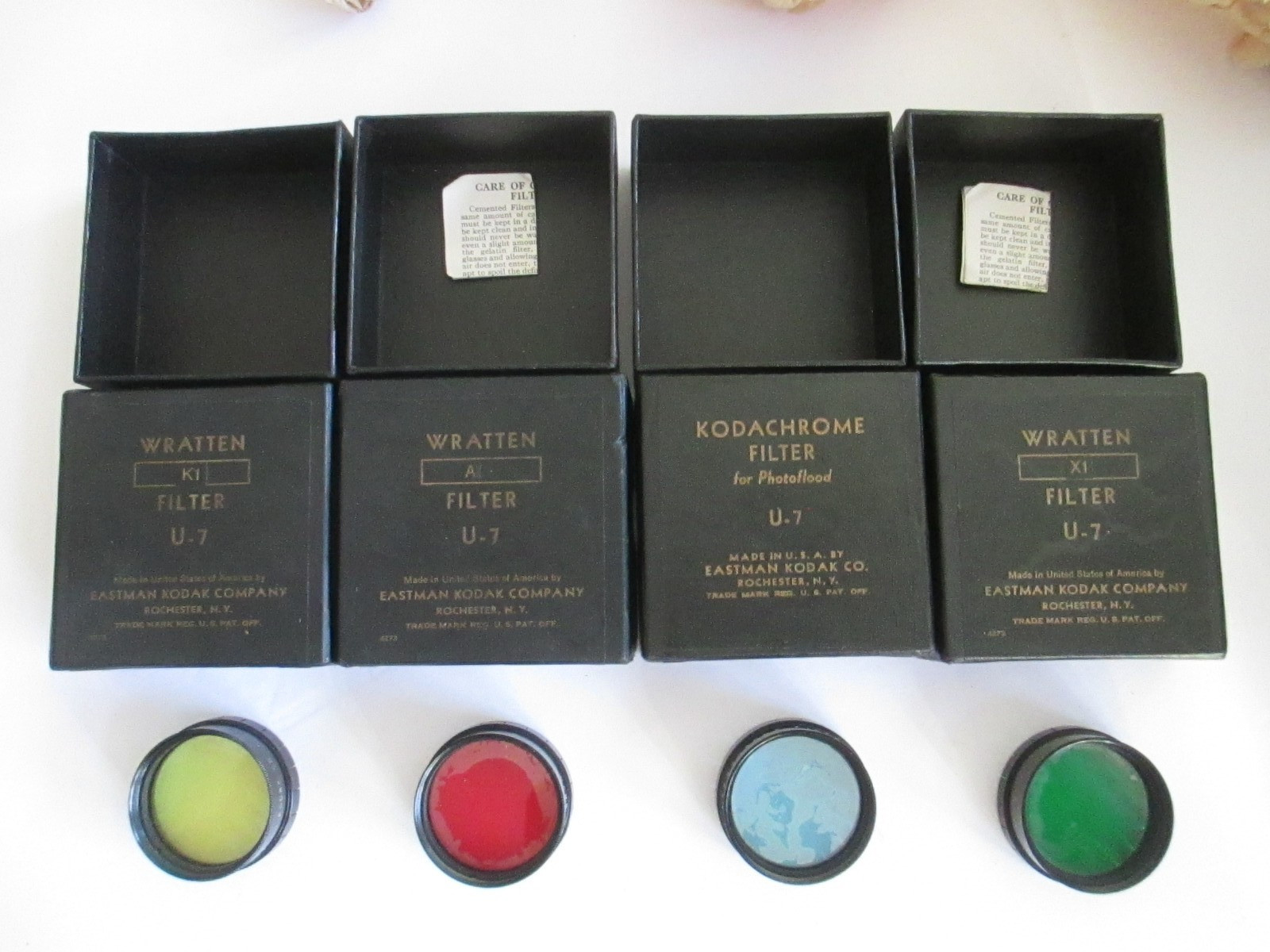 Lot of 4 Wratten and Kodachrome U-7 Filters K1 / X1 / A           C59