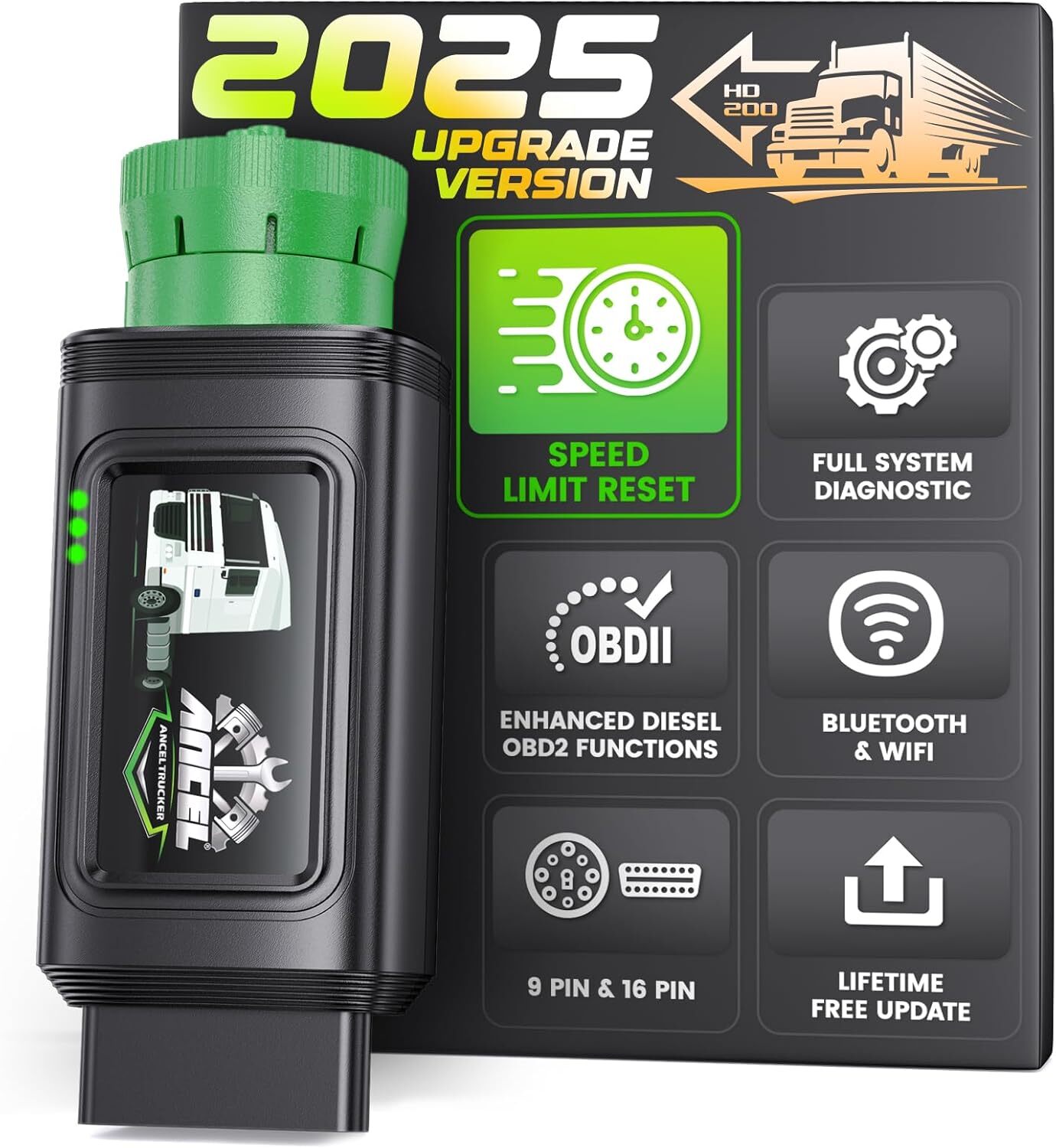 Heavy Duty Truck Scanner Speed Limit Reset for Cummins CAT Diesel OBD Diagnostic