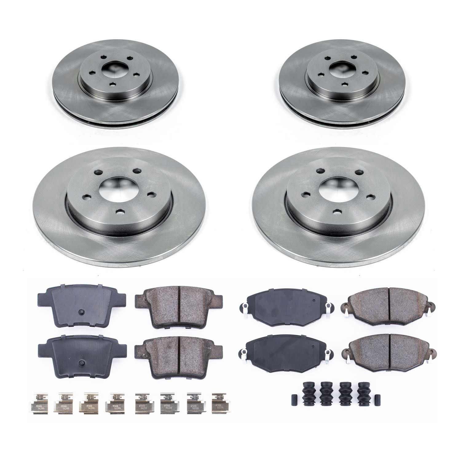 PowerStop OE Stock Replacement Low-Dust Ceramic Brake Pad and Rotor Kit