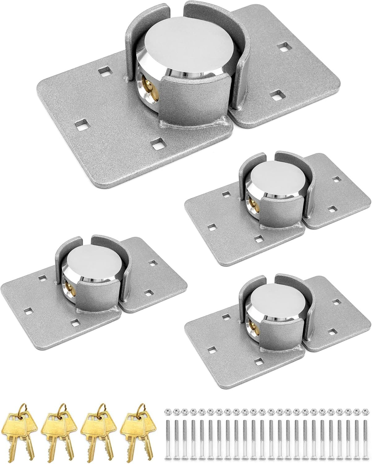 Solid Steel Puck Lock Set with Hasp – Reinforced Security Design for Trucks, Van