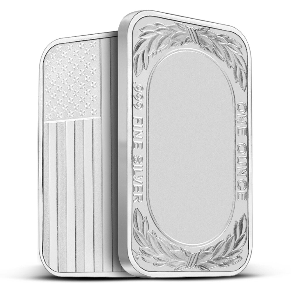 1 oz SilverTowne American Flag Silver Bar (New)