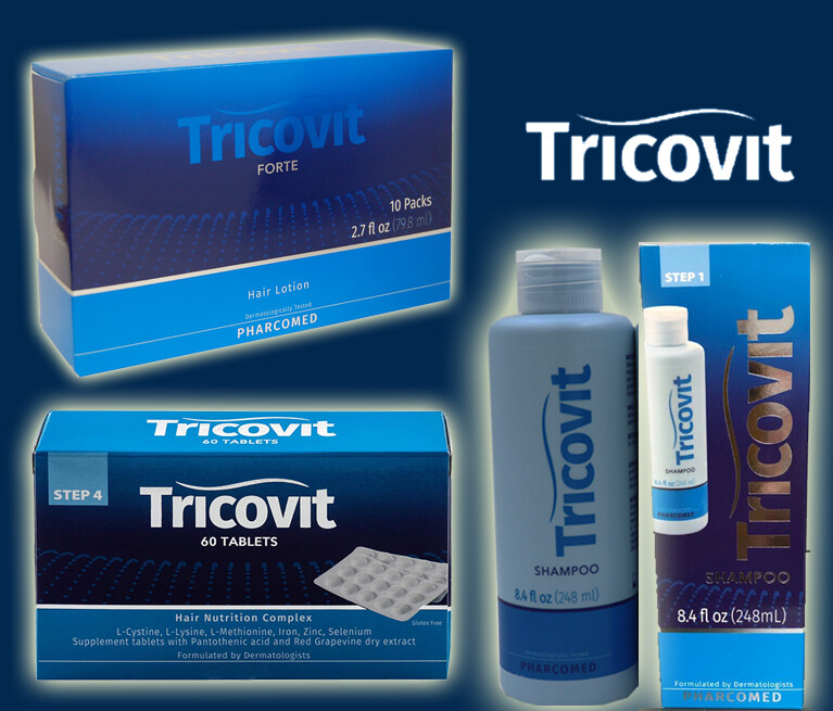 TRICOVIT Forte Hair Lotion Monthly 10-Pack Shampoo + Tablets