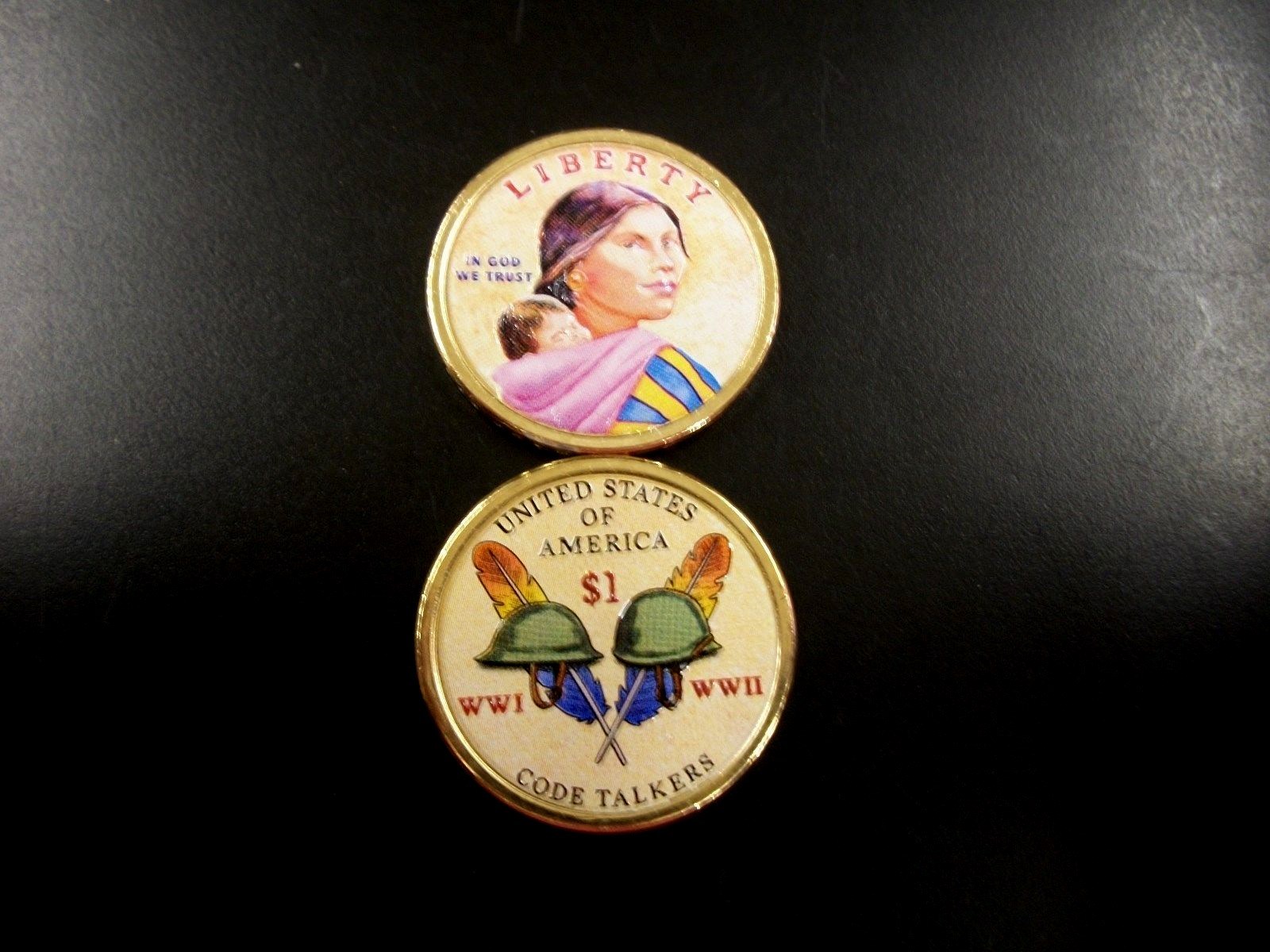 2016 Native American Dollar Colorized on Both Sides