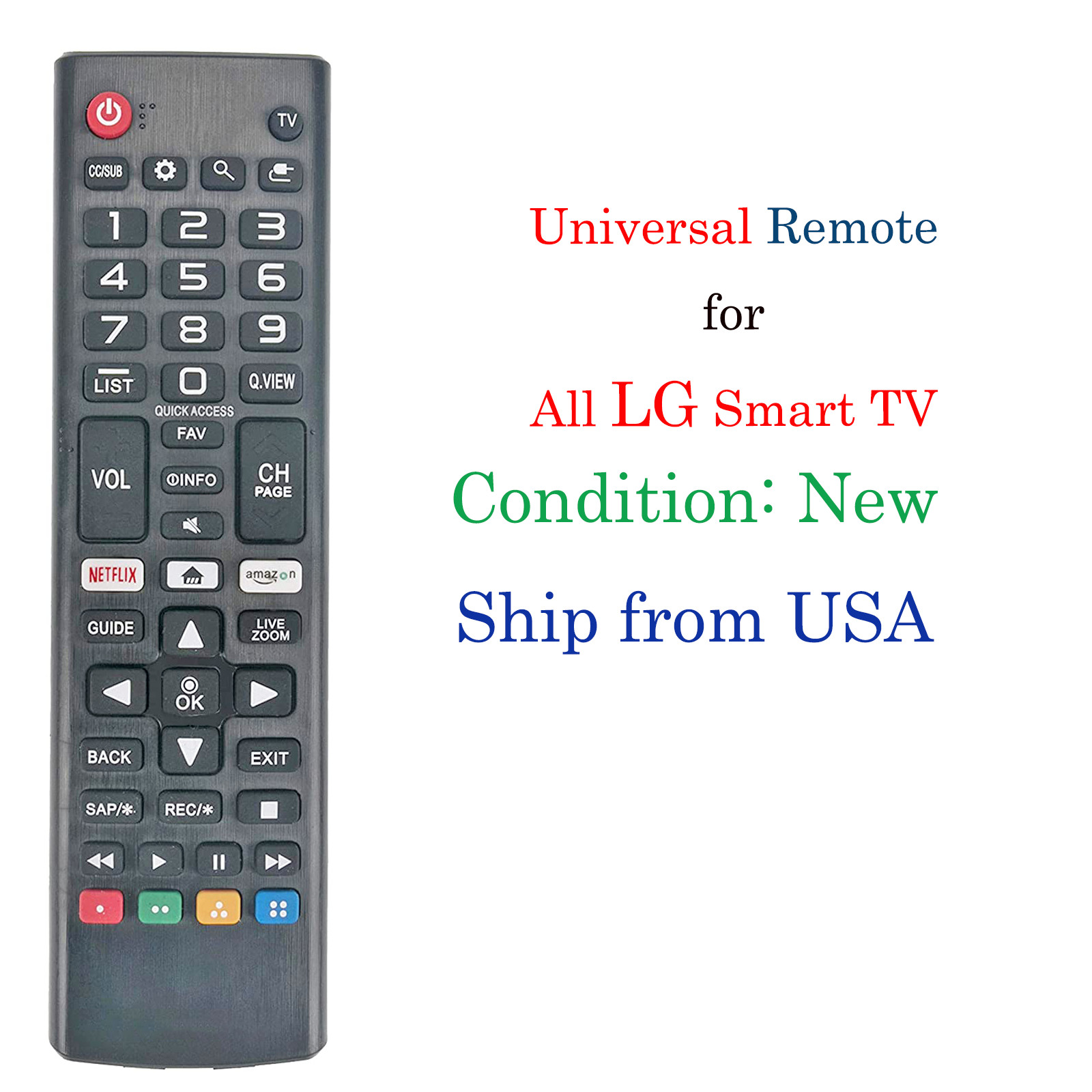 Replaced Remote Control for LG TV 43UQ7070ZUD 50UQ7070ZUE 55UQ8000AUK