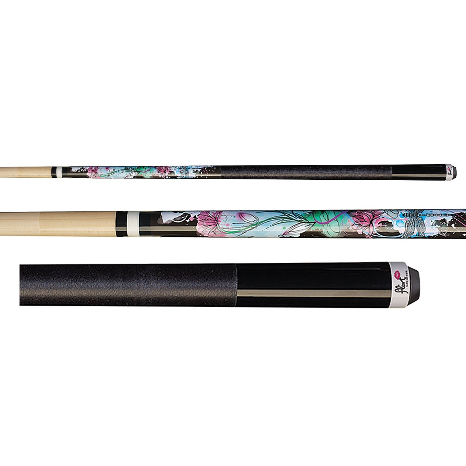 Players F-2605 Pool Cue – Flirt Dragonfly Graphic, Floral Art, Sport Grip, 18–21