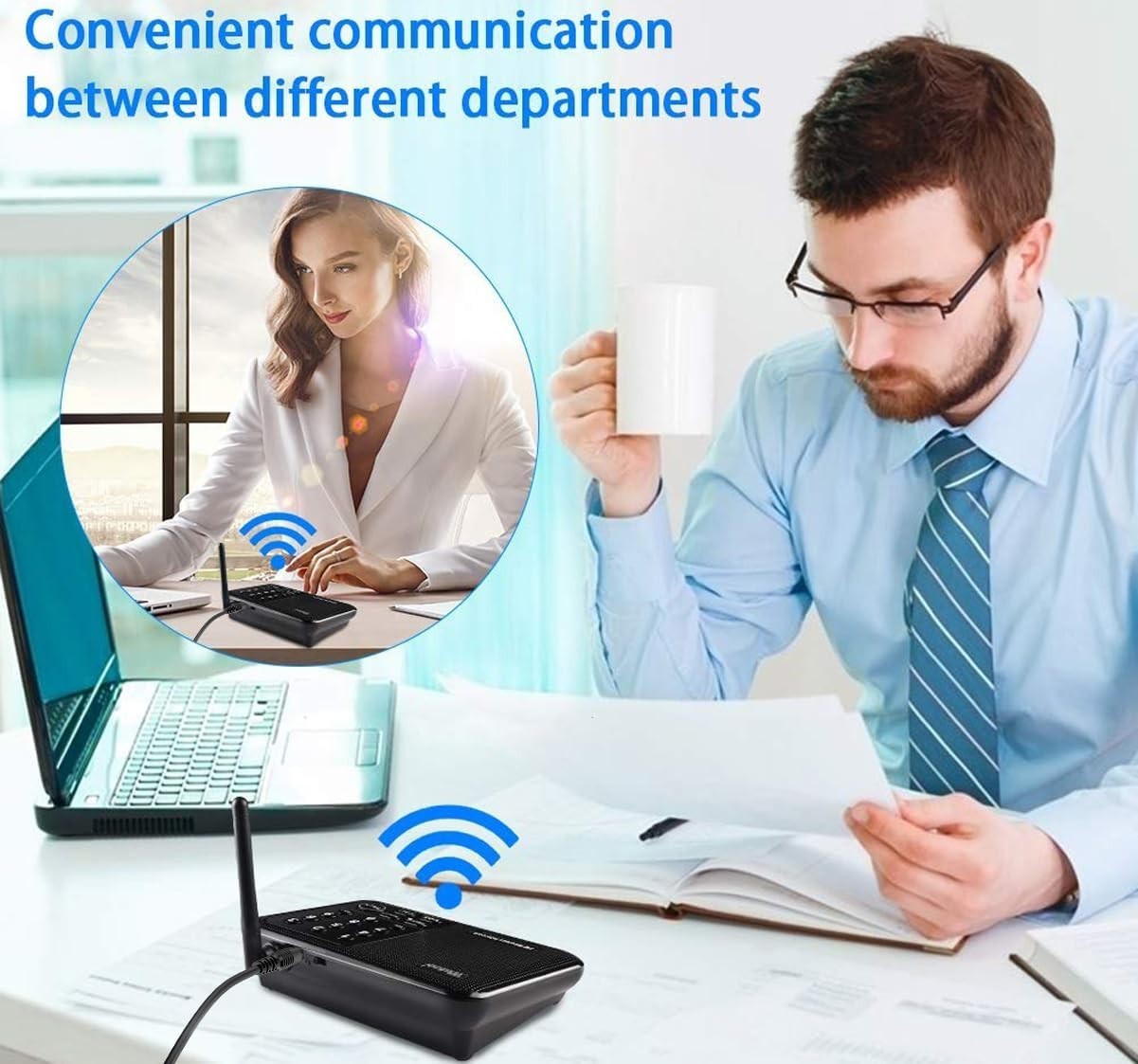 Intercoms Wireless for Home 5280 Feet Range 10 Channel 3 Code, Wireless Inter...