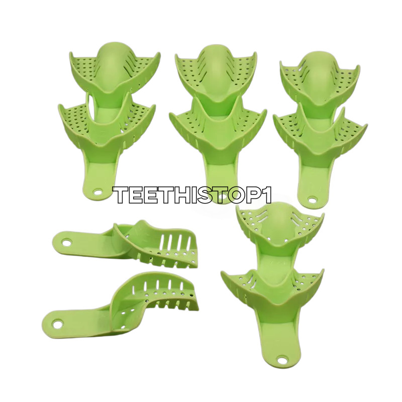 10 Pcs Autoclavable Dental Plastic Impression Trays Central Denture Disposable