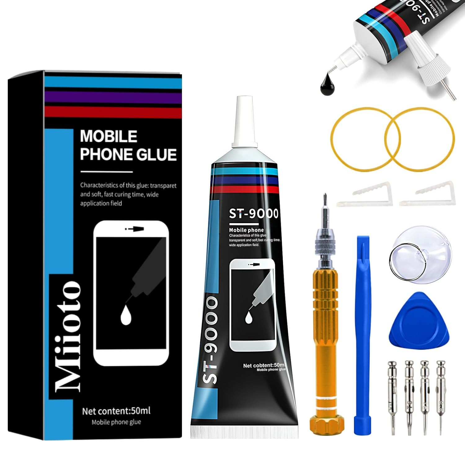 Phone Glue, Screen Repair Adhesive with Repair Tools for Electronic Screen Multi