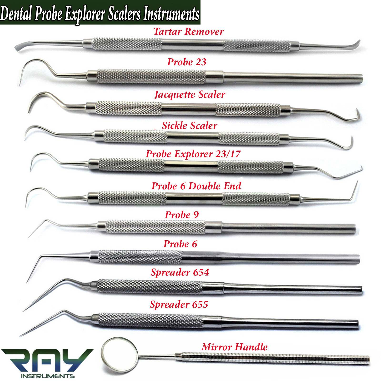 Dental Hygiene Tartar Calculus Plaque Remover Tooth Scraper Probe Explorer Lab