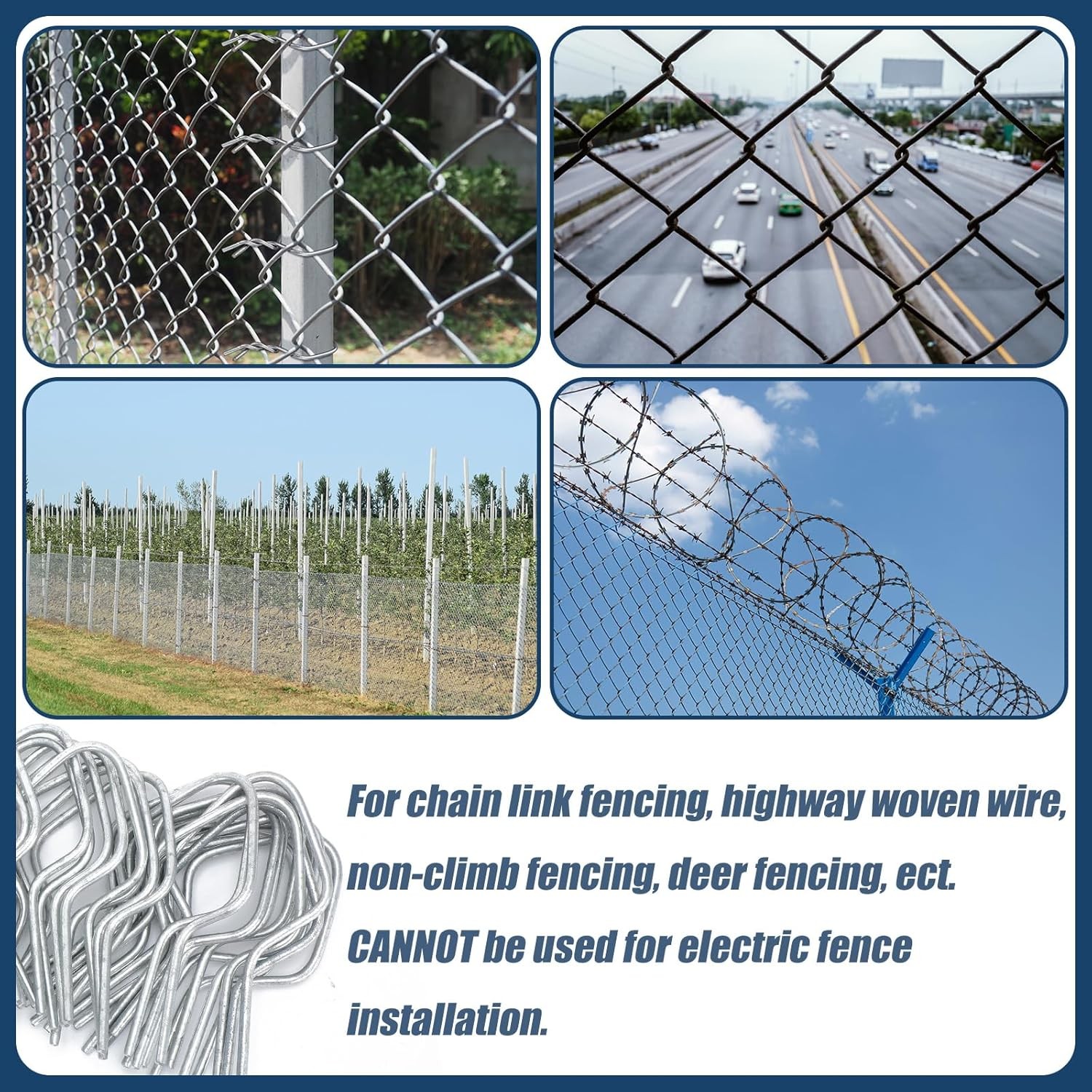 100 Pcs T Post Clips Metal Wire 11 Gauge Fence Clips Galvanized Steel Tie Ez Twi