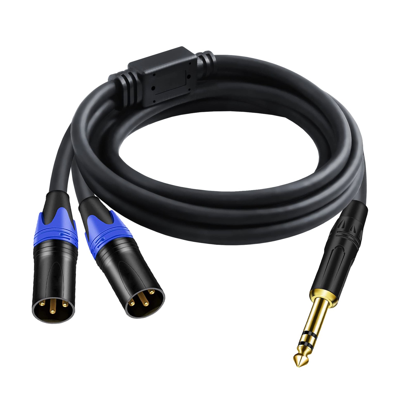 5FT / 1PACK 1/4 TRS to Dual XLR Cable 1/4 Inch 6.35mm TRS to XLR Dual Y-Split...