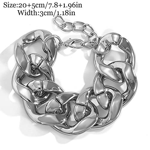 Boho Fashion Dainty Boho Gold Chain Stackable Lock Bracelets Set for Silver