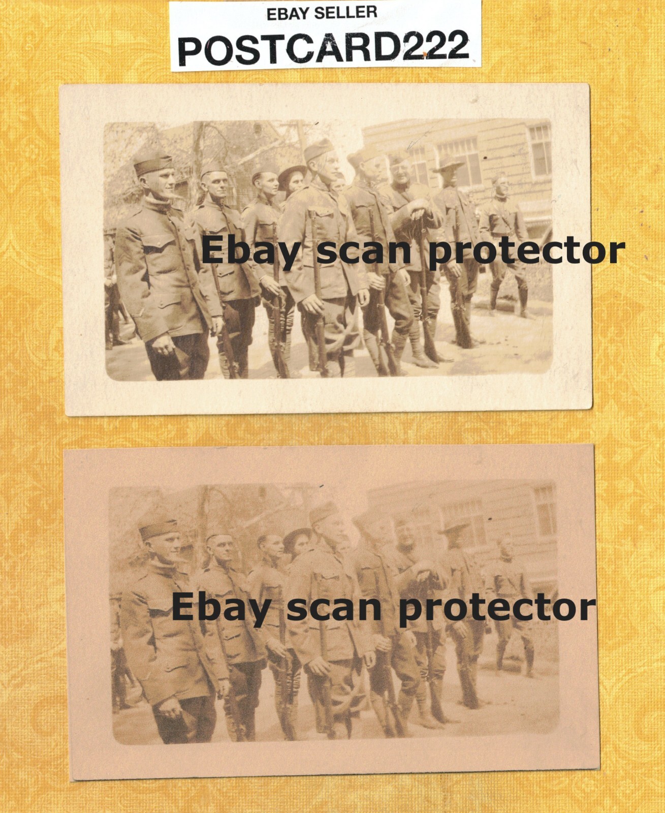 X Lot of 2 original ARMY PHOTOS Bridgeton NJ ? co K WWI Military