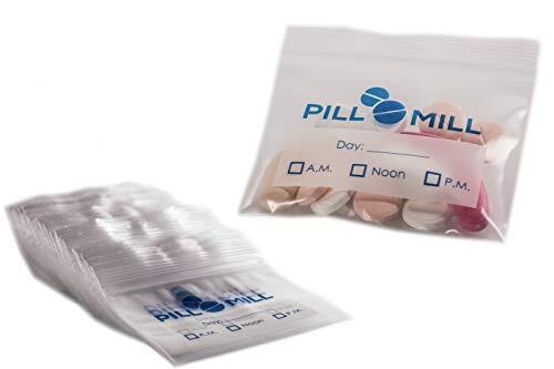 100 Pack Reusable Travel Pill Pouches Medication Organizer for Daily Pills
