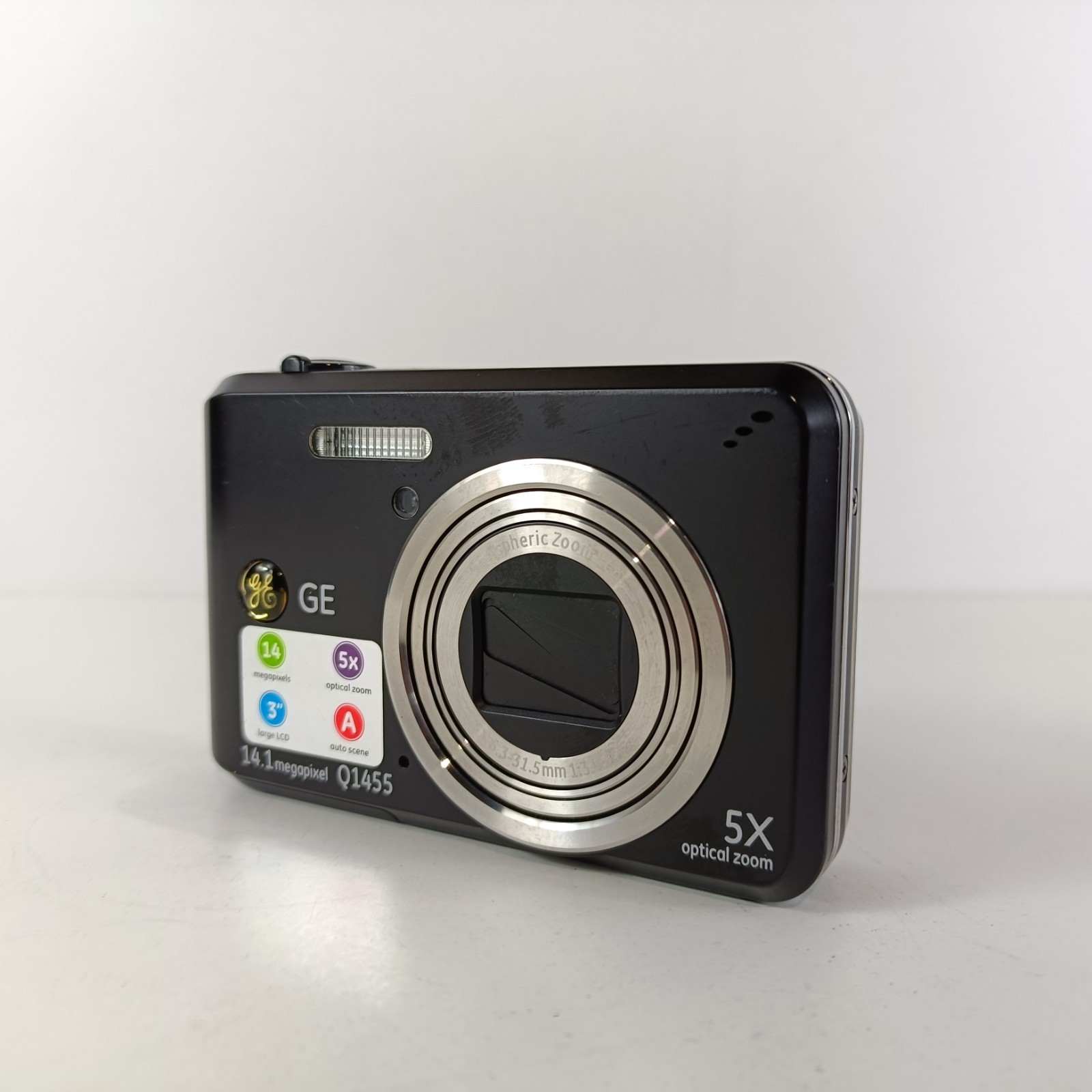 GE Q1455 14.1MP Digital Camera Black 5x Optical Zoom Compact Camera