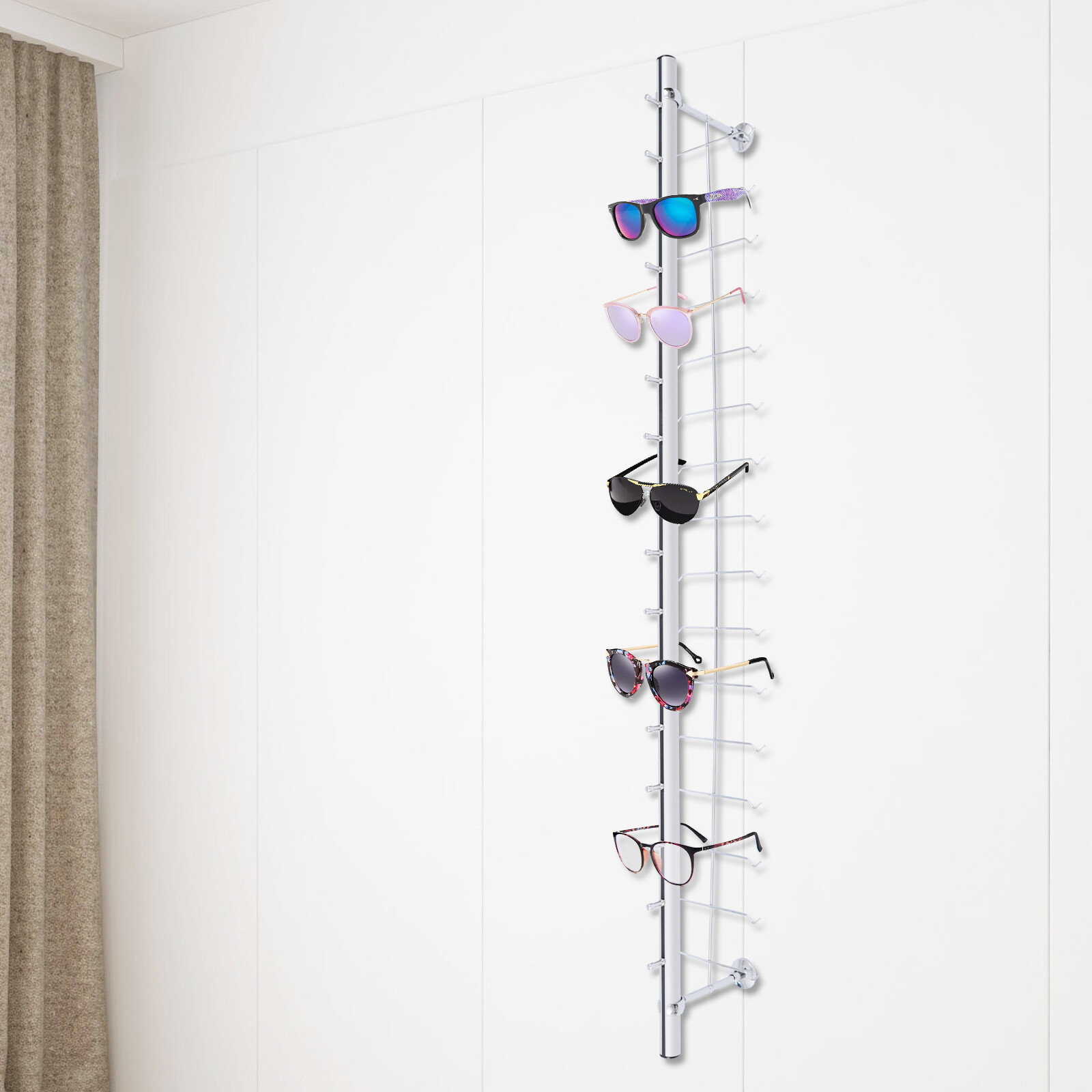 10 Pcs Aluminium Lockable Eyewear Eyeglasses Sunglasses Display Rod Frame Rack
