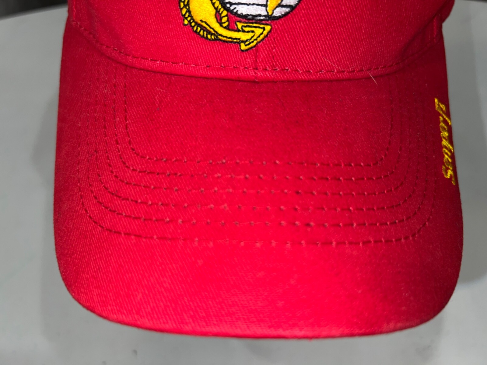 Red USMC Semper FI Hat Cap with Gold Embroidery Hook Loop Marinesdirect.com EUC