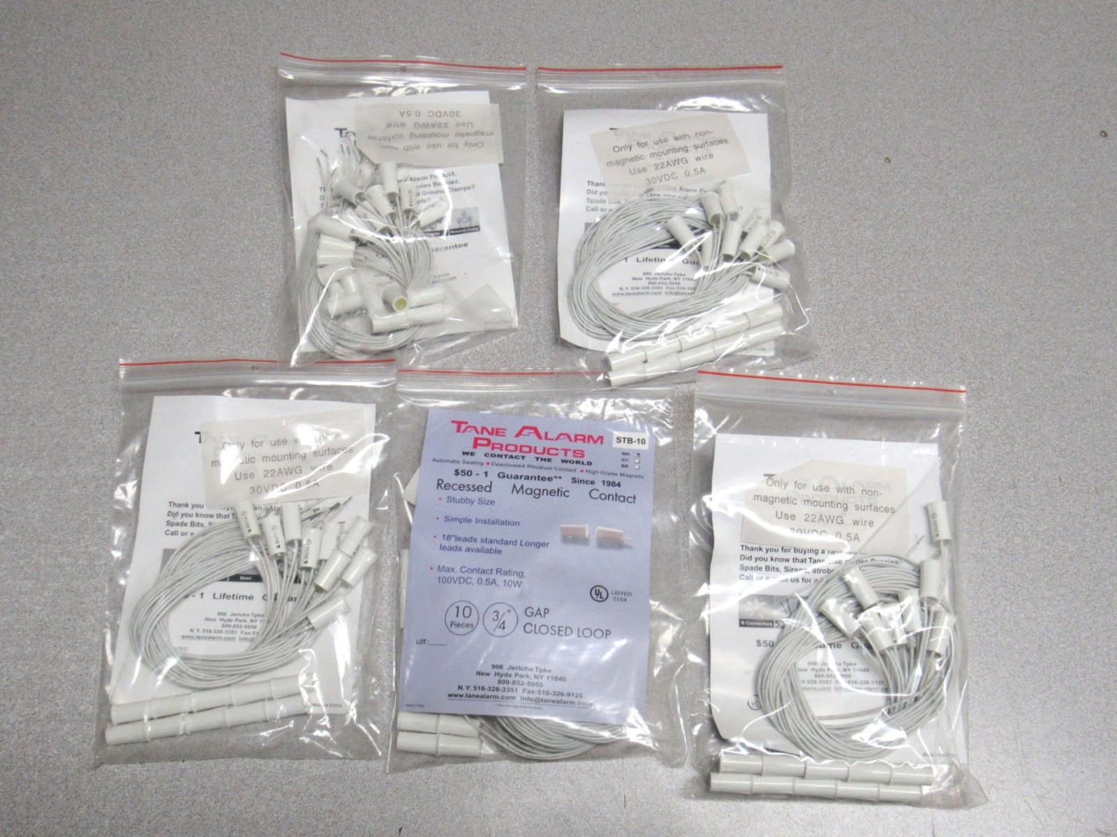 50 Tane Alarm STB-10 WH Stubby Recessed Contacts with Magnets