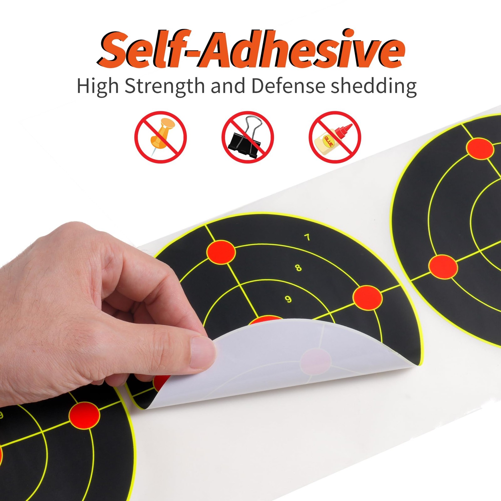 6 Inch 100 Pack Splatter Targets, Self-Adhesive Shooting 6", Circle-Yellow
