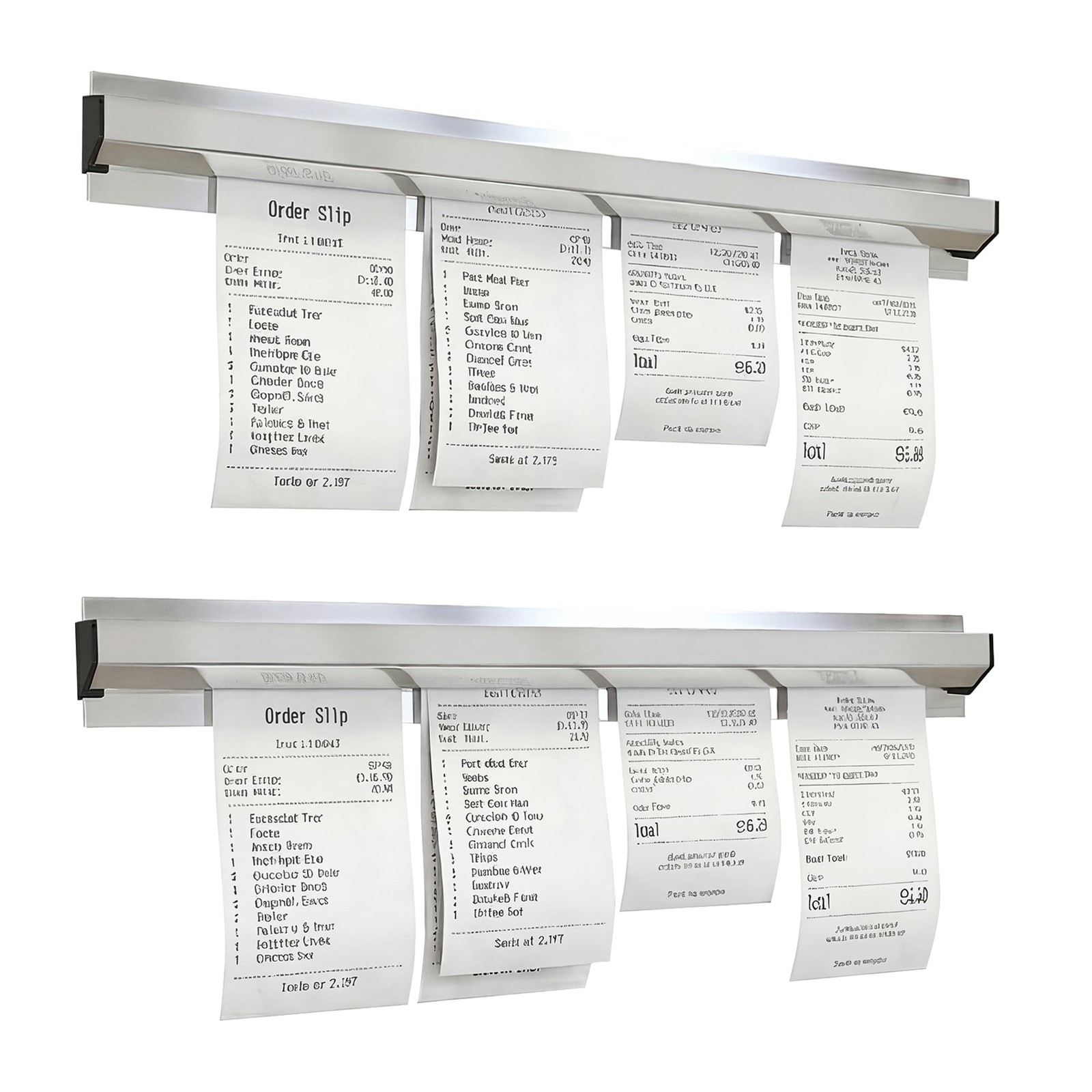 2 PCS Kit Silver Restaurant Ticket Receipt Order Holders Wall Mount 17 In