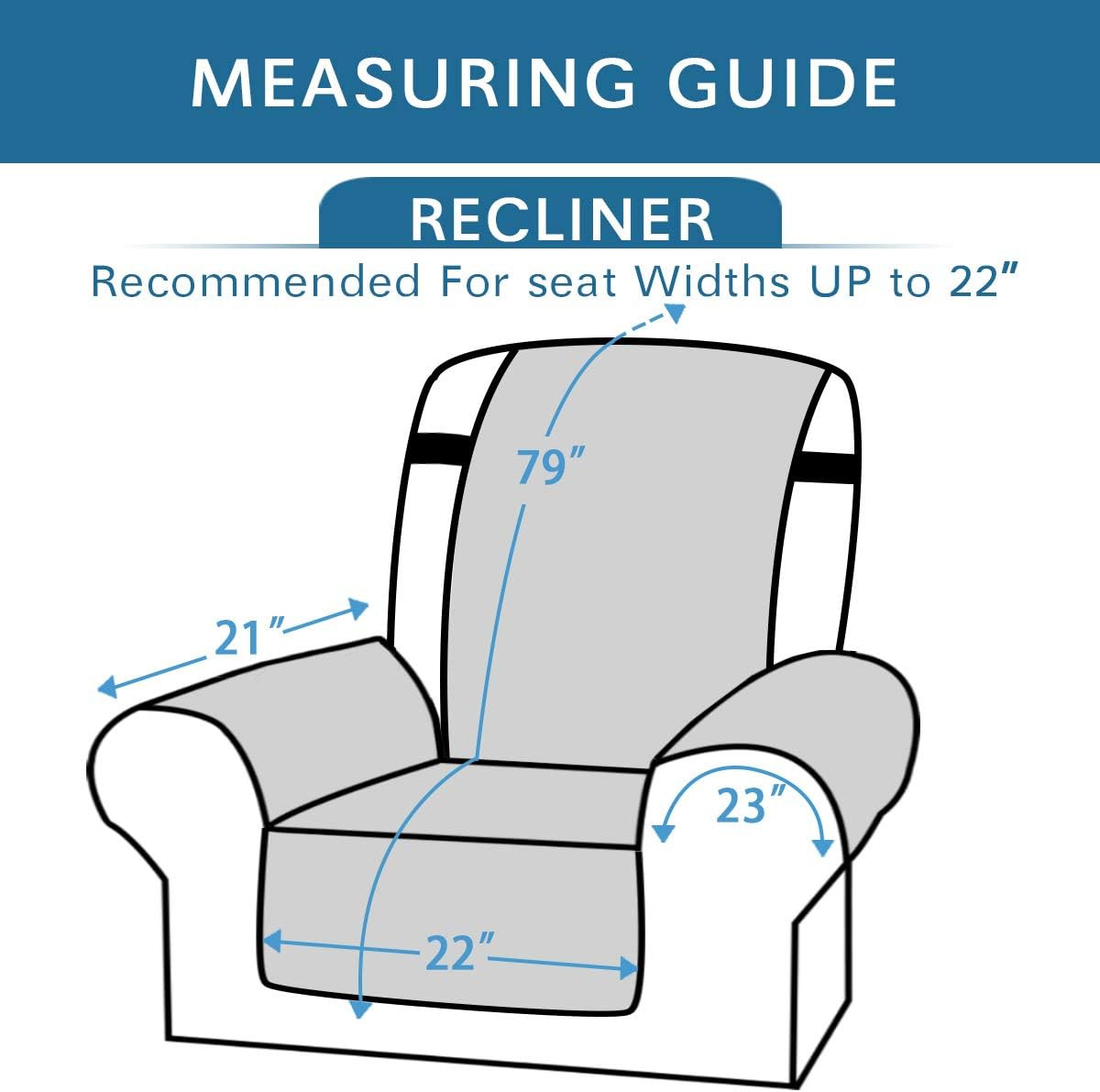H.VERSAILTEX Reversible Quilted Recliner Covers Recliner Chair Cover Water Resis