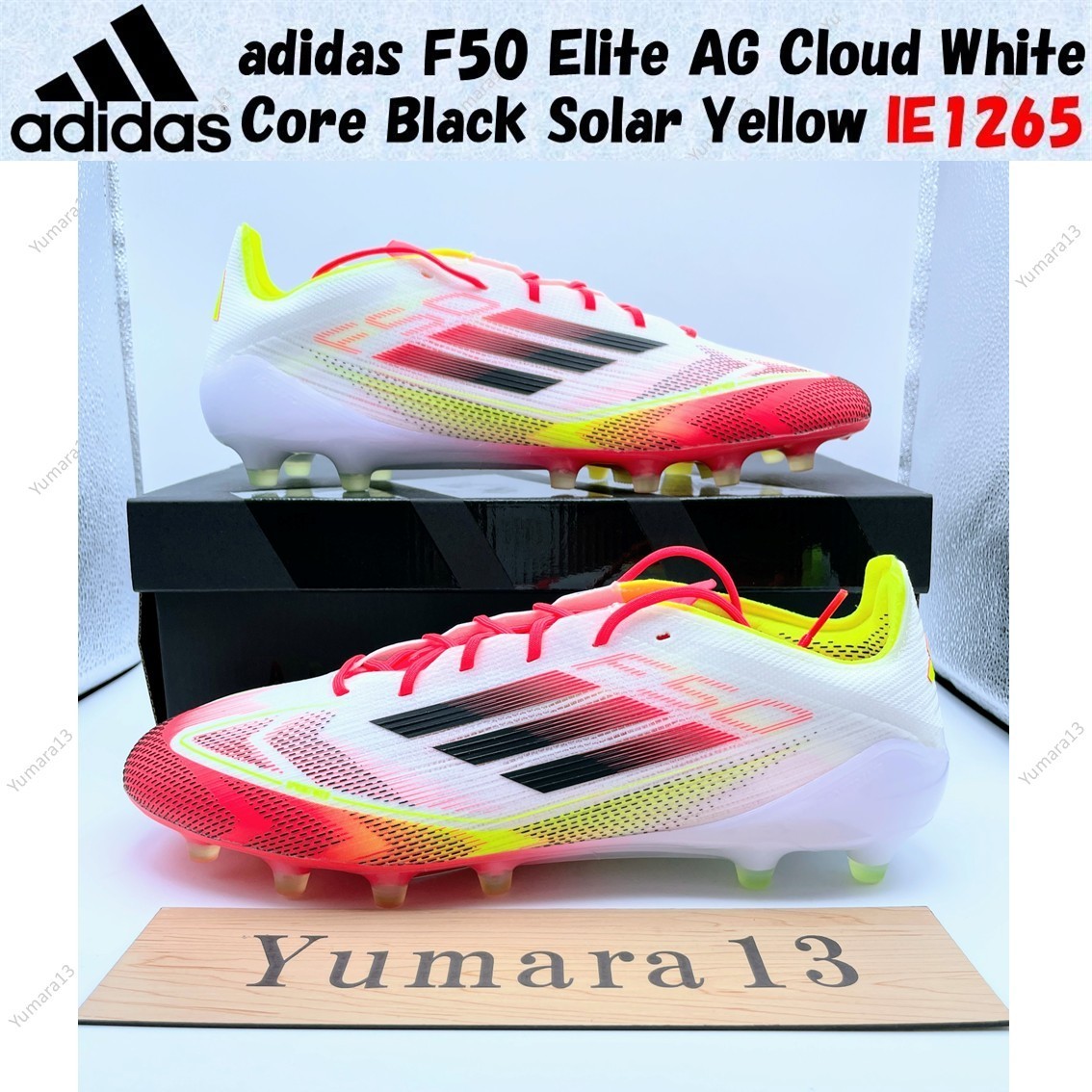 adidas F50 Elite AG Cloud White Core Black Solar Yellow IE1265 Men's Size