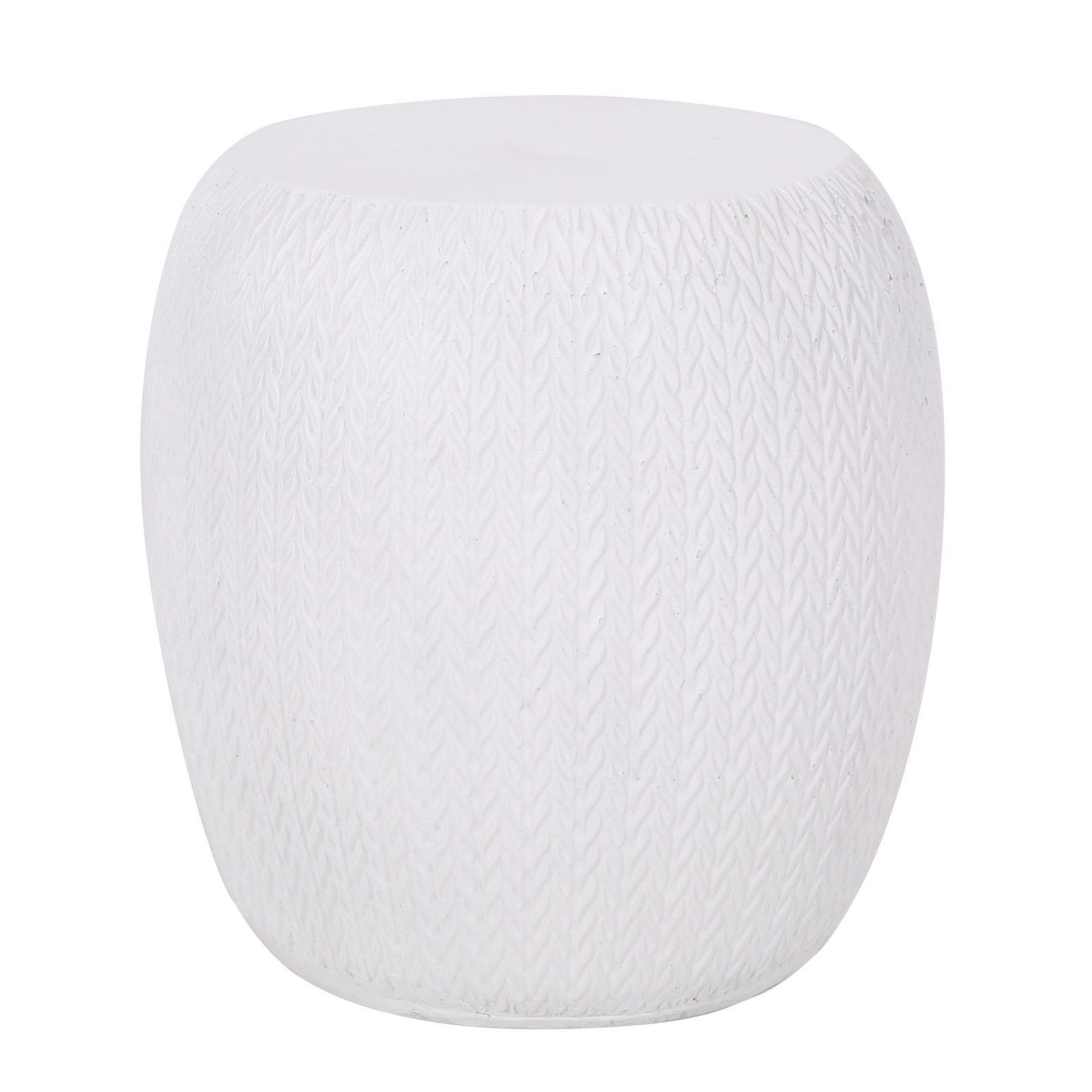 Outdoor Concrete Side Table Antique White 15.75" Square End Table