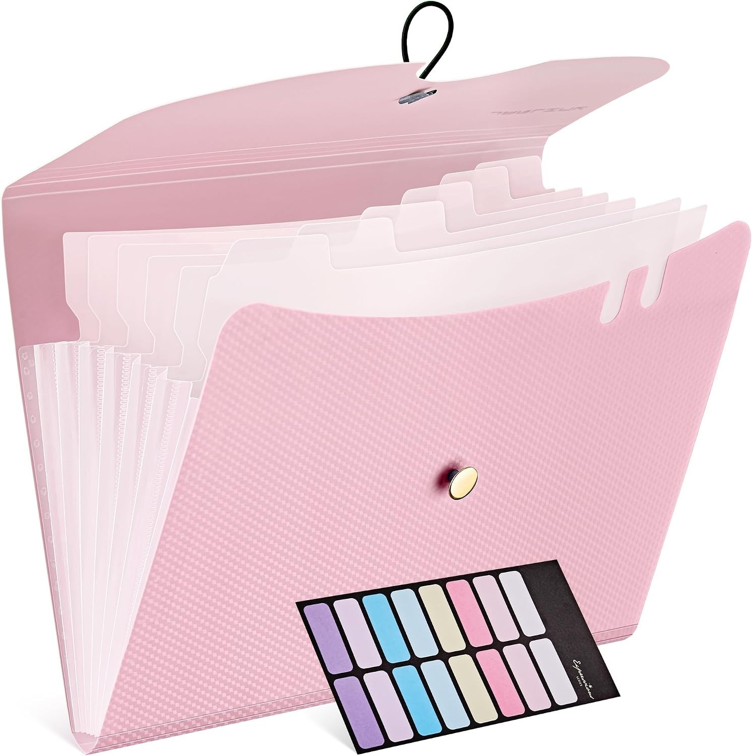 Expanding File Folder with 7 Pockets - Macaron Pink A4 Organizer for All Needs