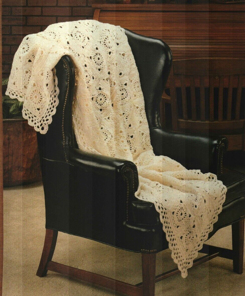 VICTORIAN LACE AFGHAN HOME DECOR CROCHET PATTERN INSTRUCTIONS