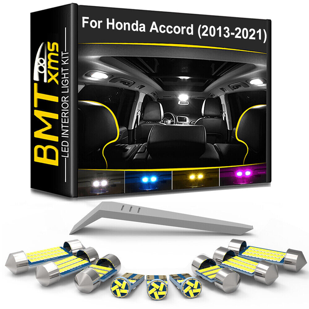 12x Interior LED Light Bulbs License plate For Honda Accord 2013-2021 4 Color