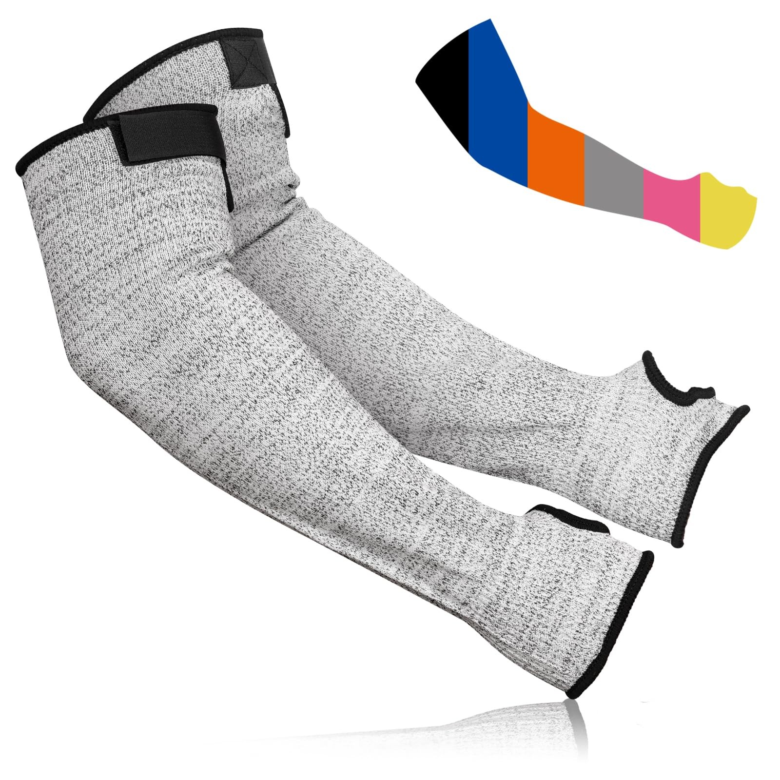 CAISIDIONG Cut Resistant Arm Sleeves ANSI Level A5, One Size, 1 Pair: Gray