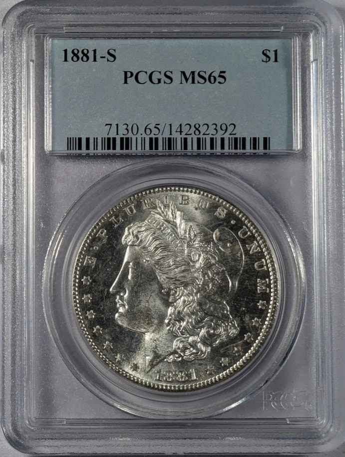 1881 S Morgan Silver Dollar PCGS MS-65