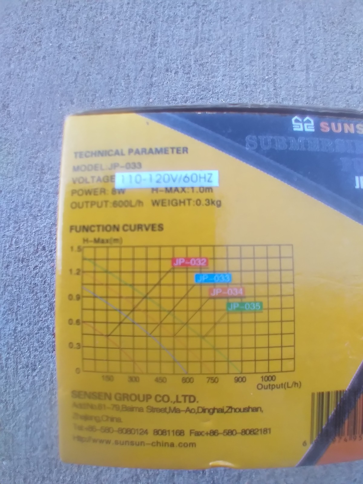 Sunsun Submersible Pump JP-033
