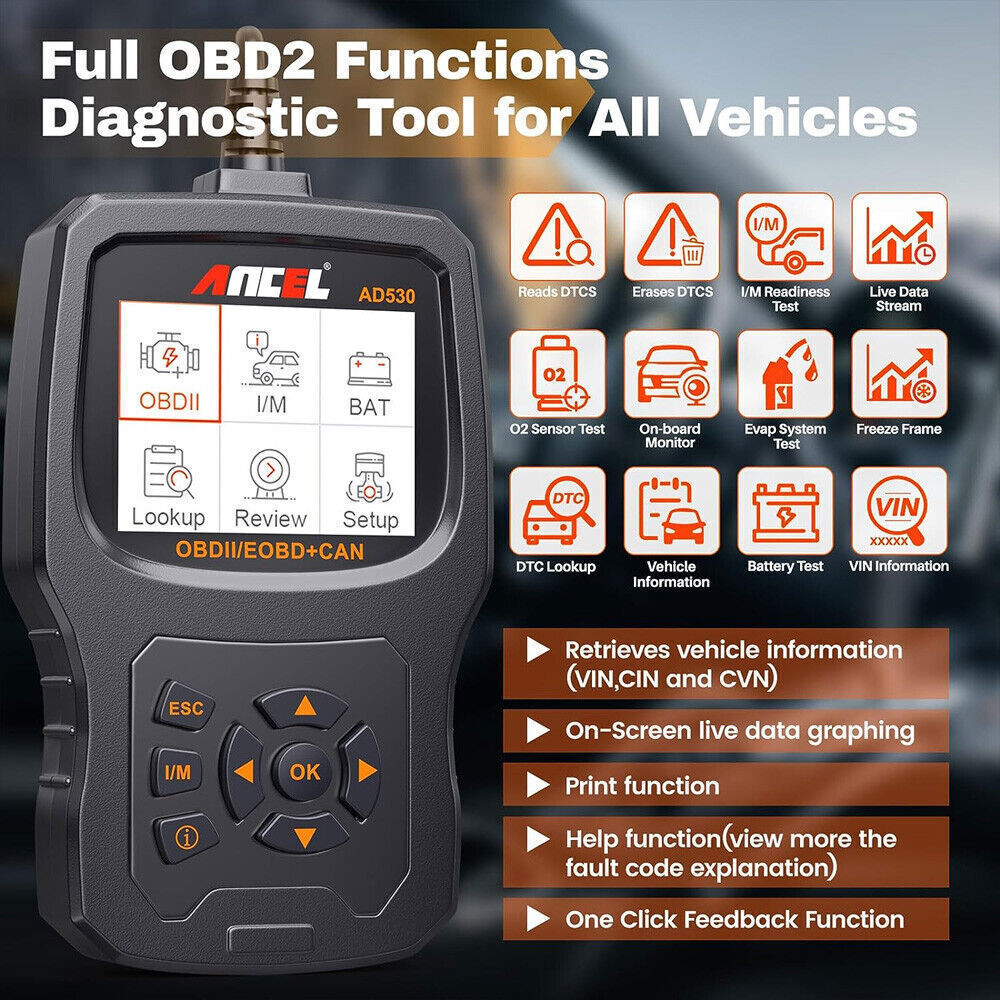 Automotive OBD2 Code Reader Scanner & Battery Test Check Engine Diagnostic Tool