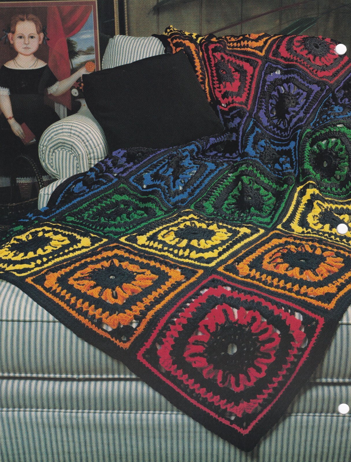 Crochet Afghan Pattern RIBBON CANDY Instructions Annie's