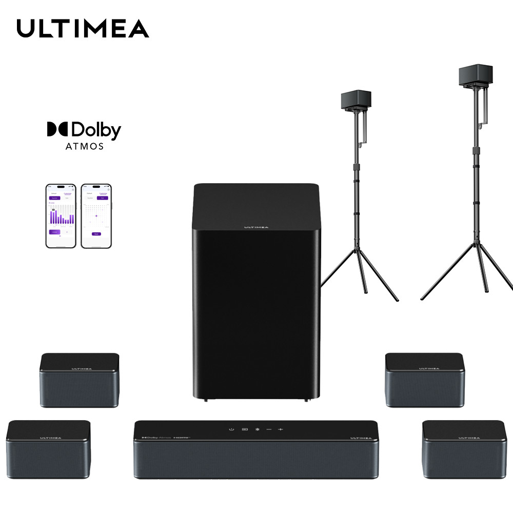 Ultimea - Poseidon D80 Boom 7.1CH Dolby Atmos Sound bar, Surround sound system