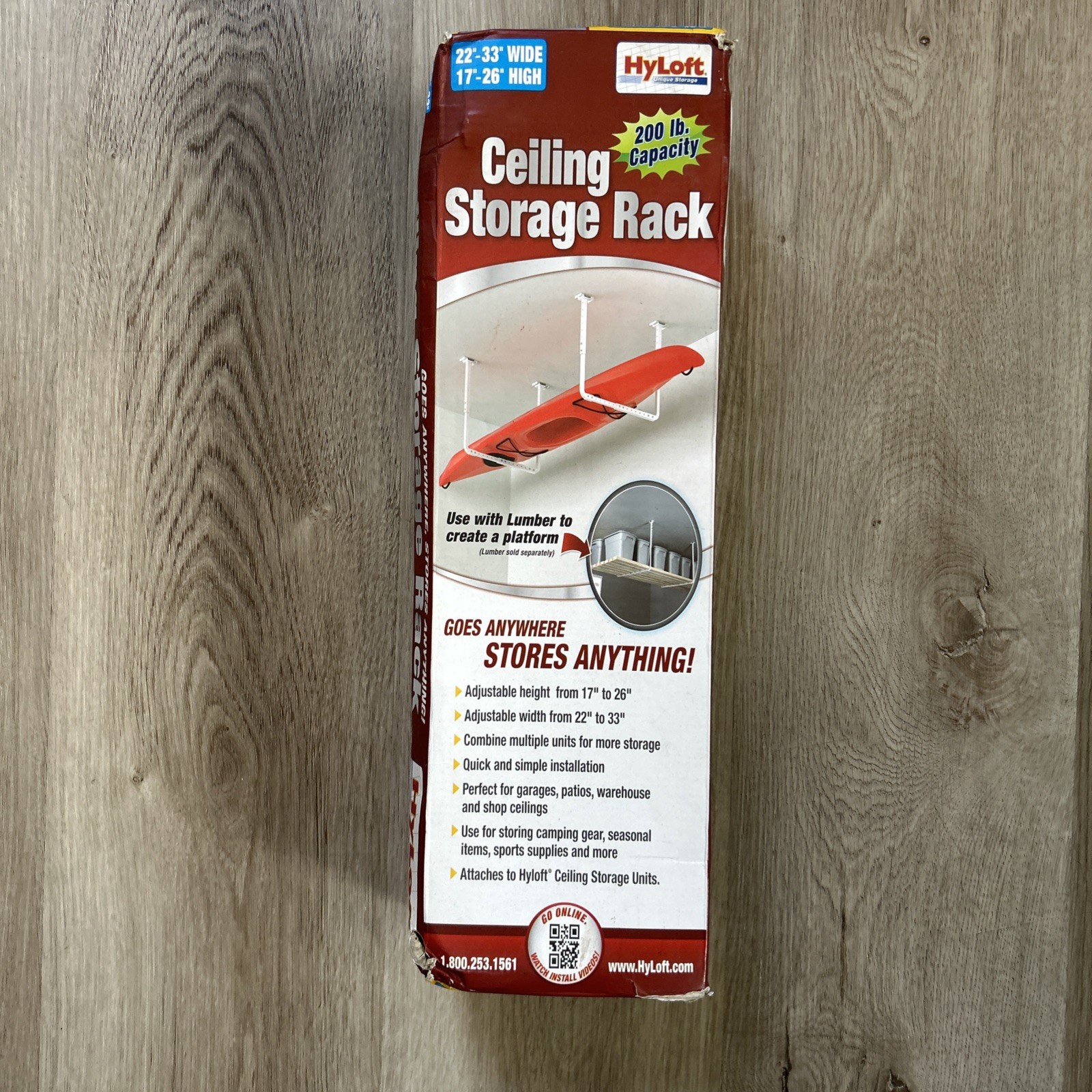 HyLoft Ceiling Storage Rack Adjustable Steel Overhead Garage 2 Bracket 22-33"
