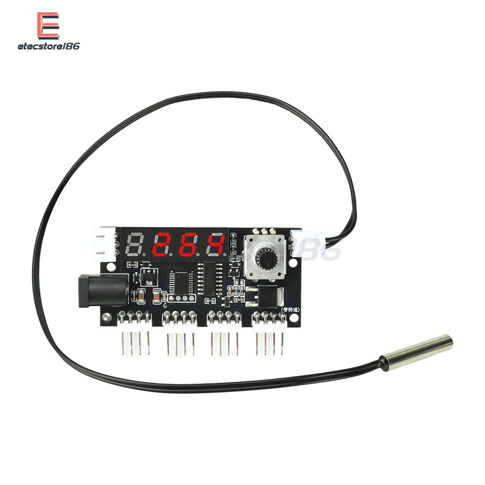DC 5-24V 5A 4-way PWM Fan Speed Control Intelligent Temperature Control Module