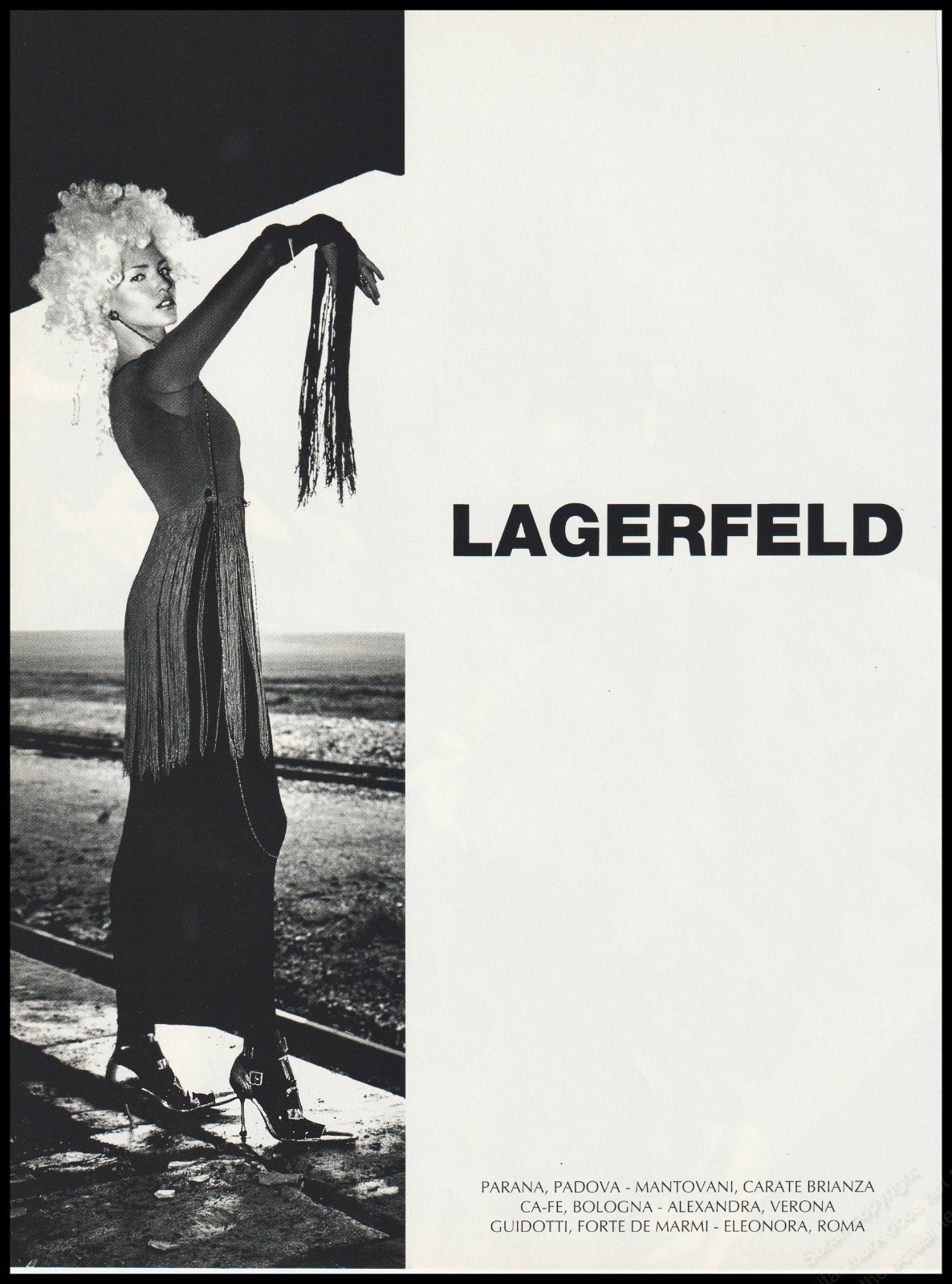 1990's High Heels Lagerfeld Magazine Print Ad Women Fashion Long Legs shoes-1pg
