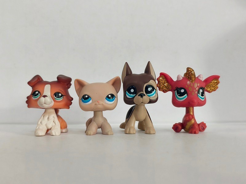 4pcs/lot LPS Toys Littlest Pet Shop Cat Dog Dragon Animal Figures 046