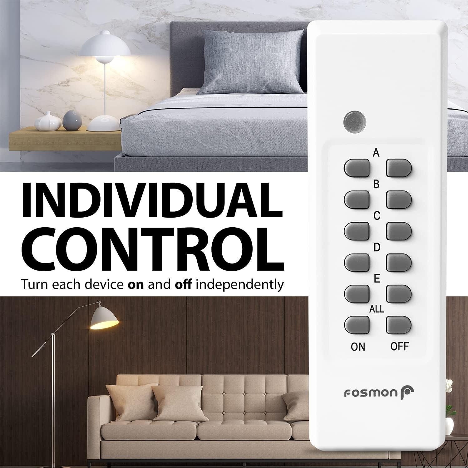 Wireless Remote Control Outlet Plug Indoor, Battery Operated On/Off Light Switch