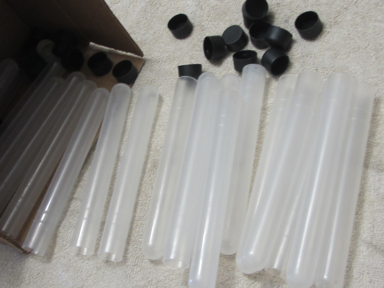 Paintball 10 Ball Tubes EXTRA Caps Ammo Storage Empty 7" LONG x 3/4" LOT OF 20