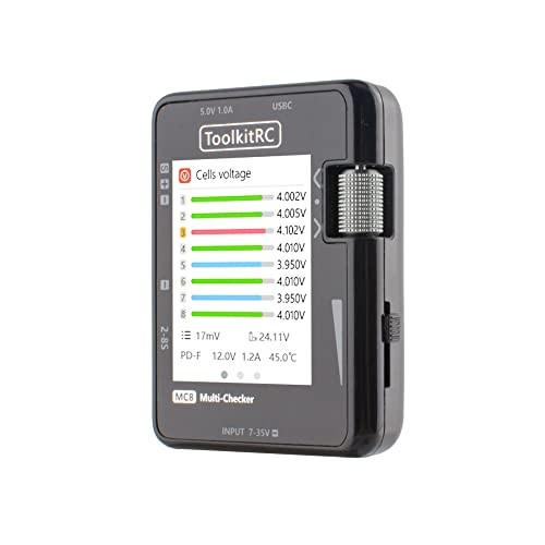 ToolkitRC MC8 Mini Size Cell Checker 32 Bit Battery Multi-Checker PWM Output