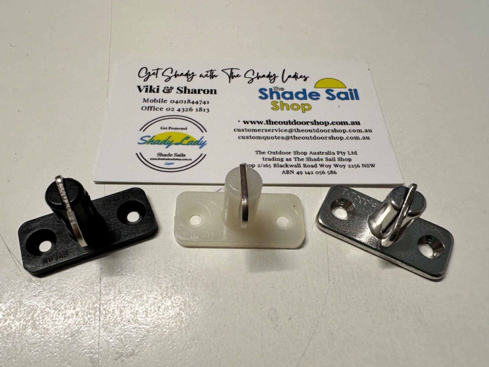 Stayput T-Toggle Horizontal Double Black | white  Fastener Nylon Boating Fabric