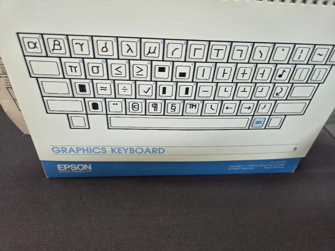 Vintage 1983 Valdocs Keyboard Ref. Guide Epson QX-10 Computer